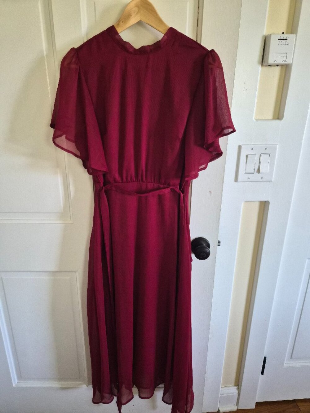 Burgundy midi dress